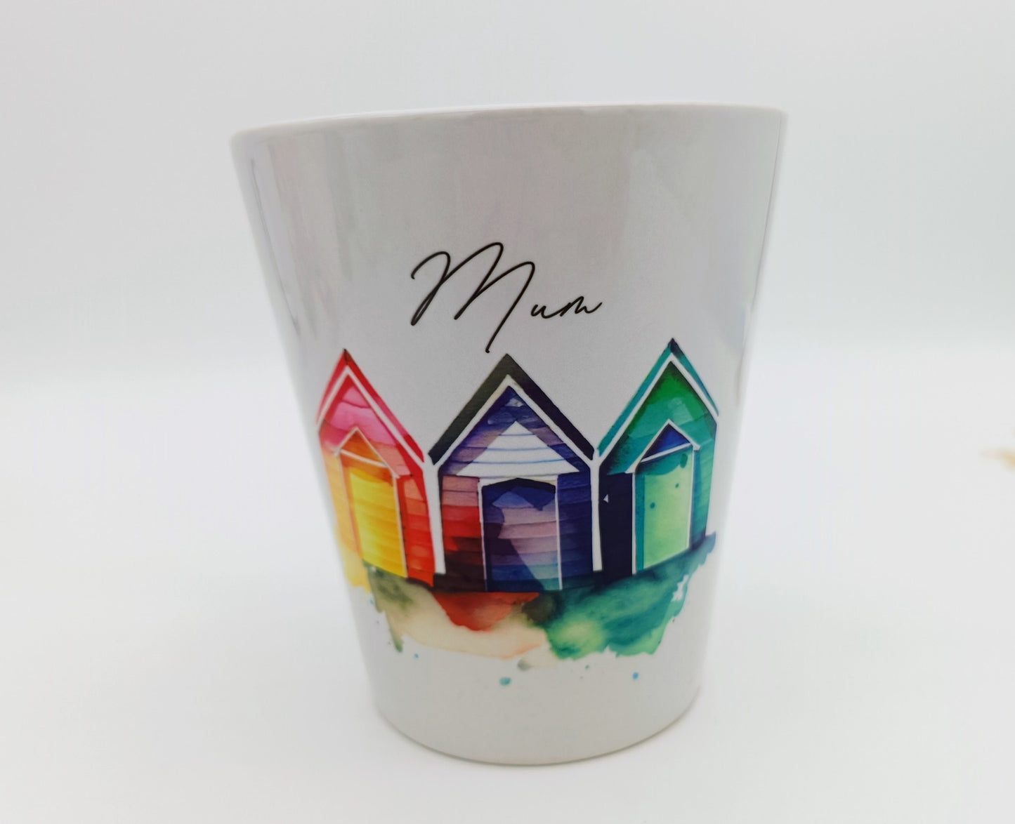 Ceramic Beach Hut Plant Pot – Pen Storage, Makeup Brush Organiser - Coastal Home Décor
