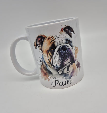 Personalised British Bulldog Mug – Custom Dog Lover Gift | With Matching Coaster Option