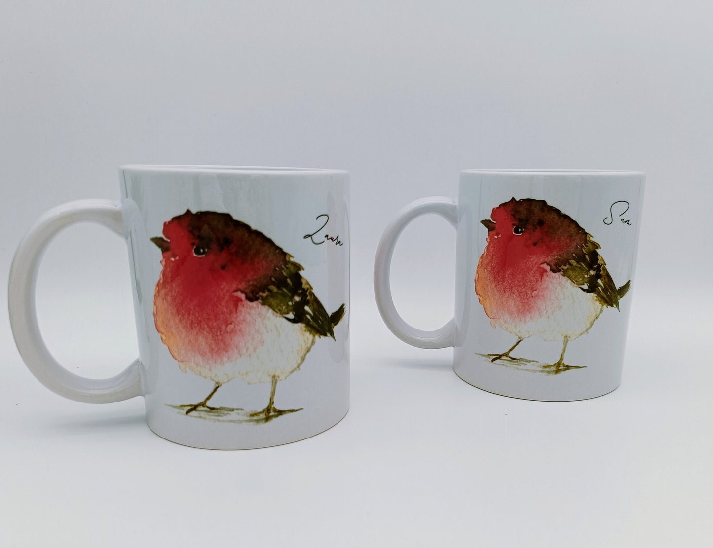 Personalised Watercolour Robin Mug & Coaster Set | Bird Lover & Memorial Gift