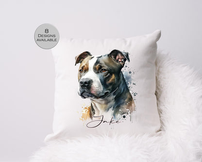 Personalised Staffordshire Bull Terrier Cushion | Custom Staffy Gift | Dog Lover Pillow