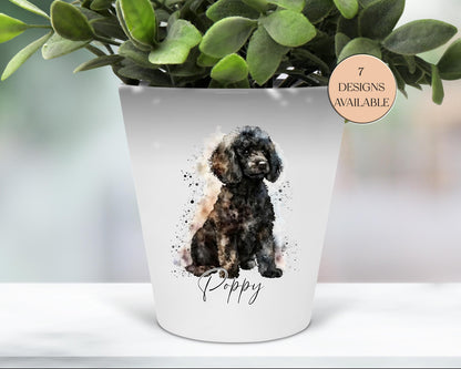 Personalised Black Poodle Plant Pot | Custom Dog Lover Gift | Poodle Pen Pot & Planter
