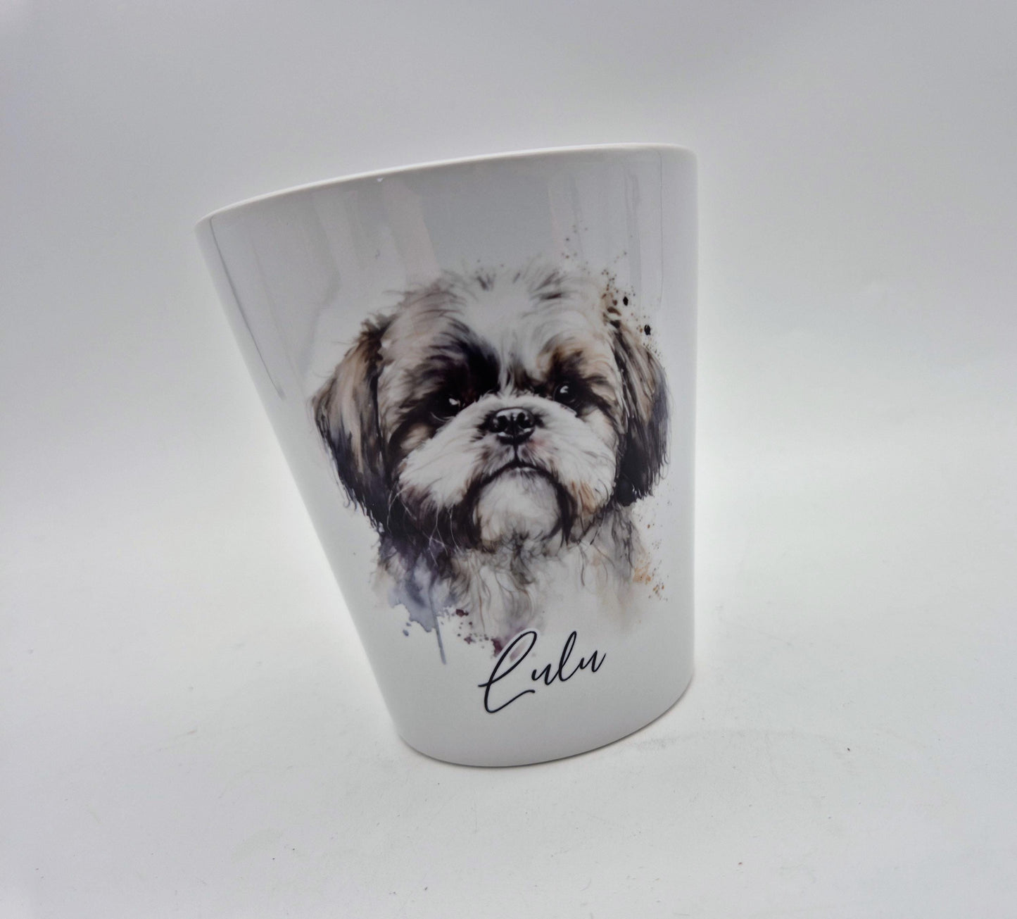 Personalised Shih Tzu Plant Pot – Custom Dog Gift | Pen Pot & Makeup Brush Holder