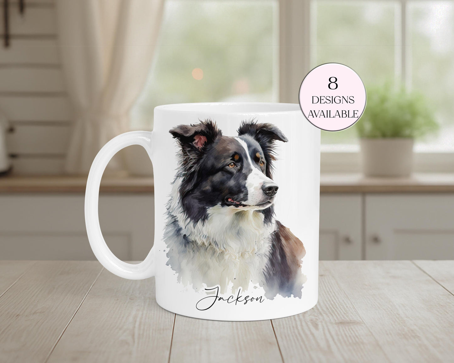 Personalised Border Collie Mug & Coaster Set | Dog Lover Gift
