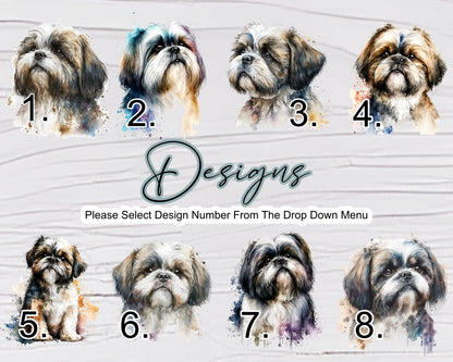 Personalised Watercolour Shih Tzu Clock – Glass | 20cm & 30cm | Dog Lover Gift