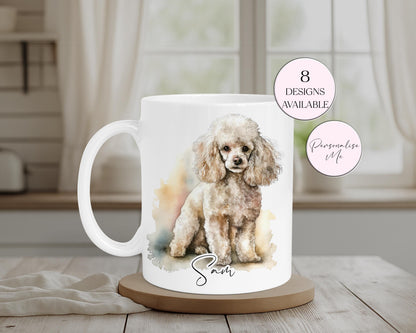 Personalised Poodle Mug & Coaster Set – Dog Lover Gift | Custom Name Coffee Cup