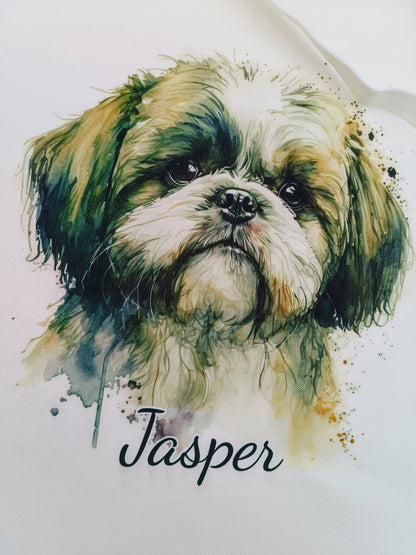 Personalised Watercolour Shih Tzu Tote Bag – Custom Dog Lover Gift | Eco Shopper
