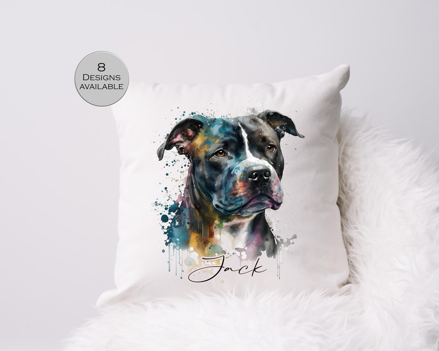 Personalised Staffordshire Bull Terrier Cushion | Custom Staffy Gift | Dog Lover Pillow