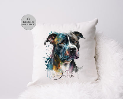 Personalised Staffordshire Bull Terrier Cushion | Custom Staffy Gift | Dog Lover Pillow