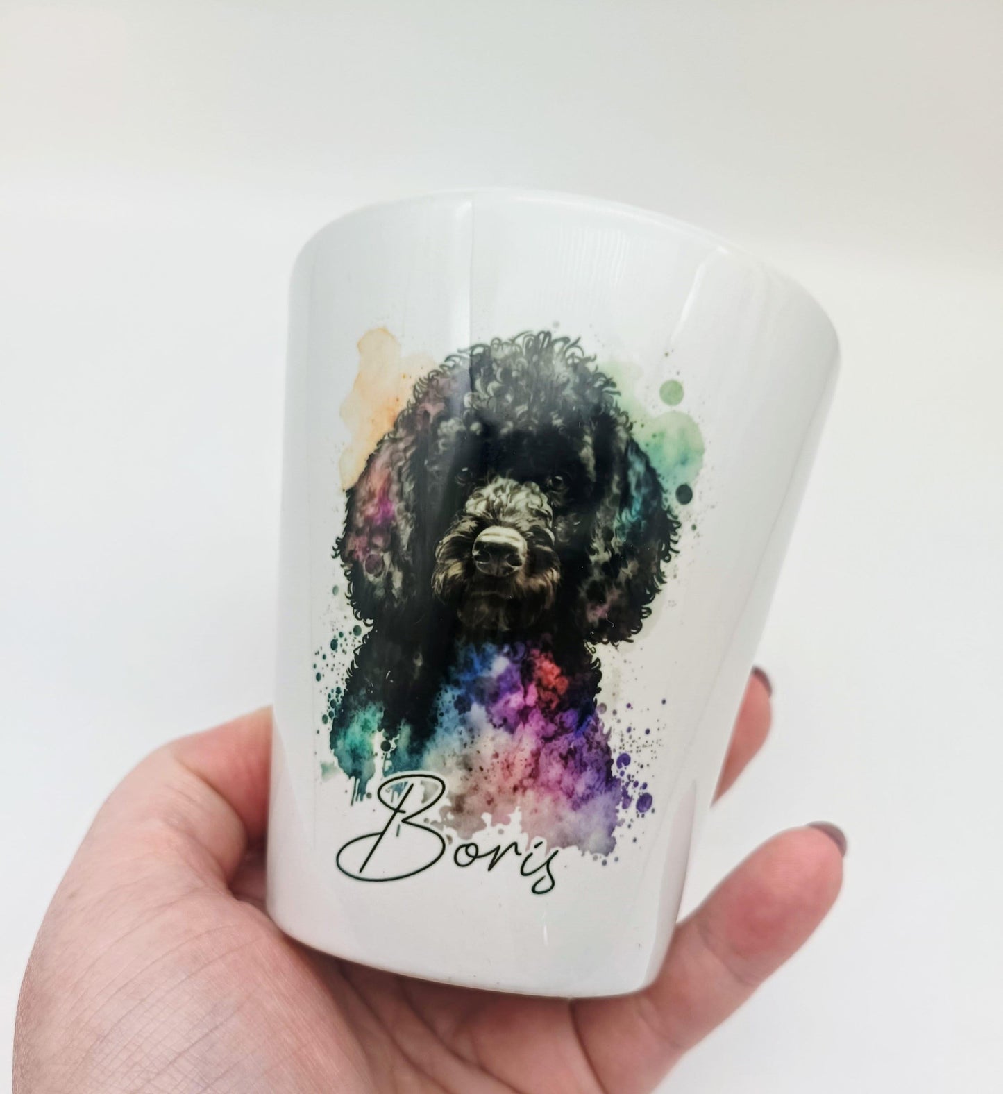 Personalised Black Poodle Plant Pot | Custom Dog Lover Gift | Poodle Pen Pot & Planter