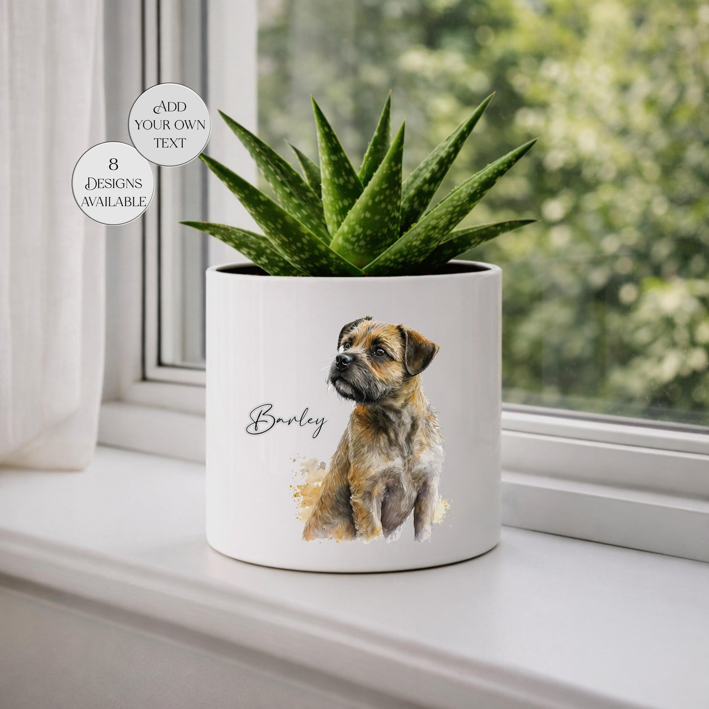 Personalised Border Terrier Plant Pot | Succulent Planter | Dog Lover Gift