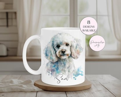 Personalised Poodle Mug & Coaster Set – Dog Lover Gift | Custom Name Coffee Cup