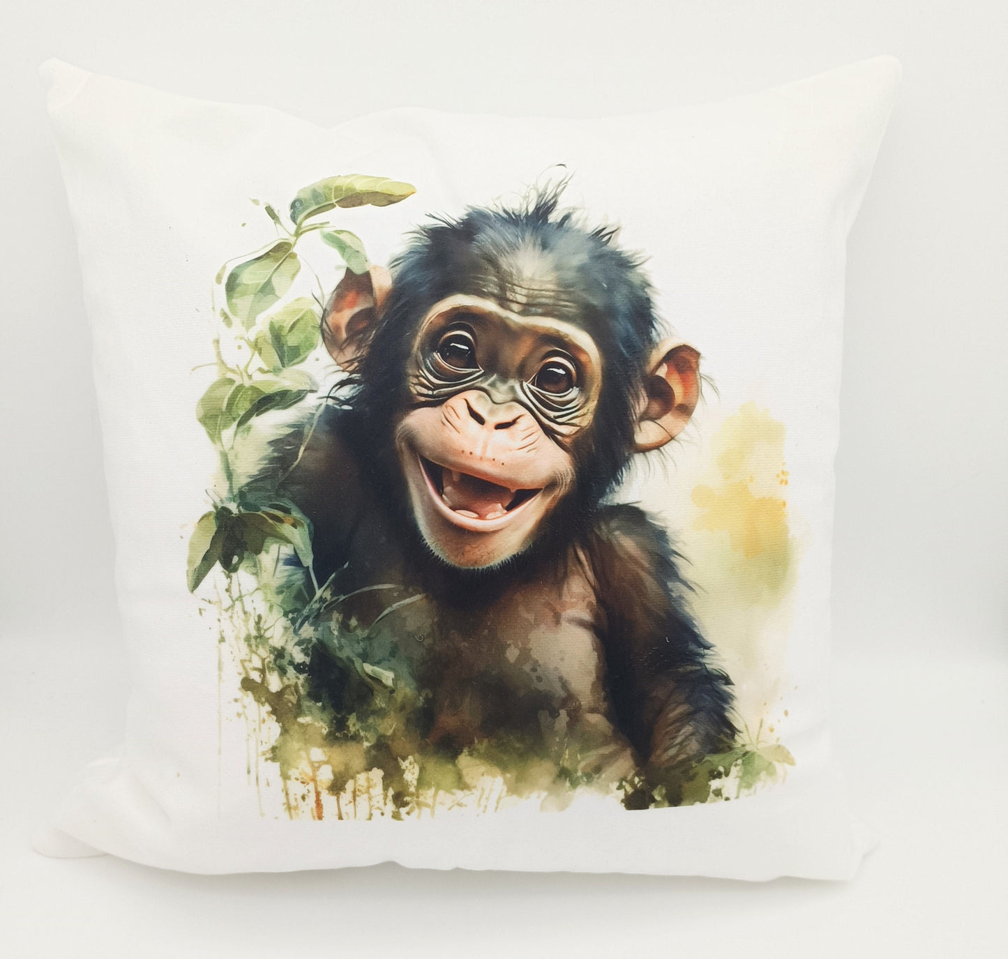 Personalised Cheeky Monkey Cushion – Custom Animal Throw Pillow | Kids & Nursery Gift
