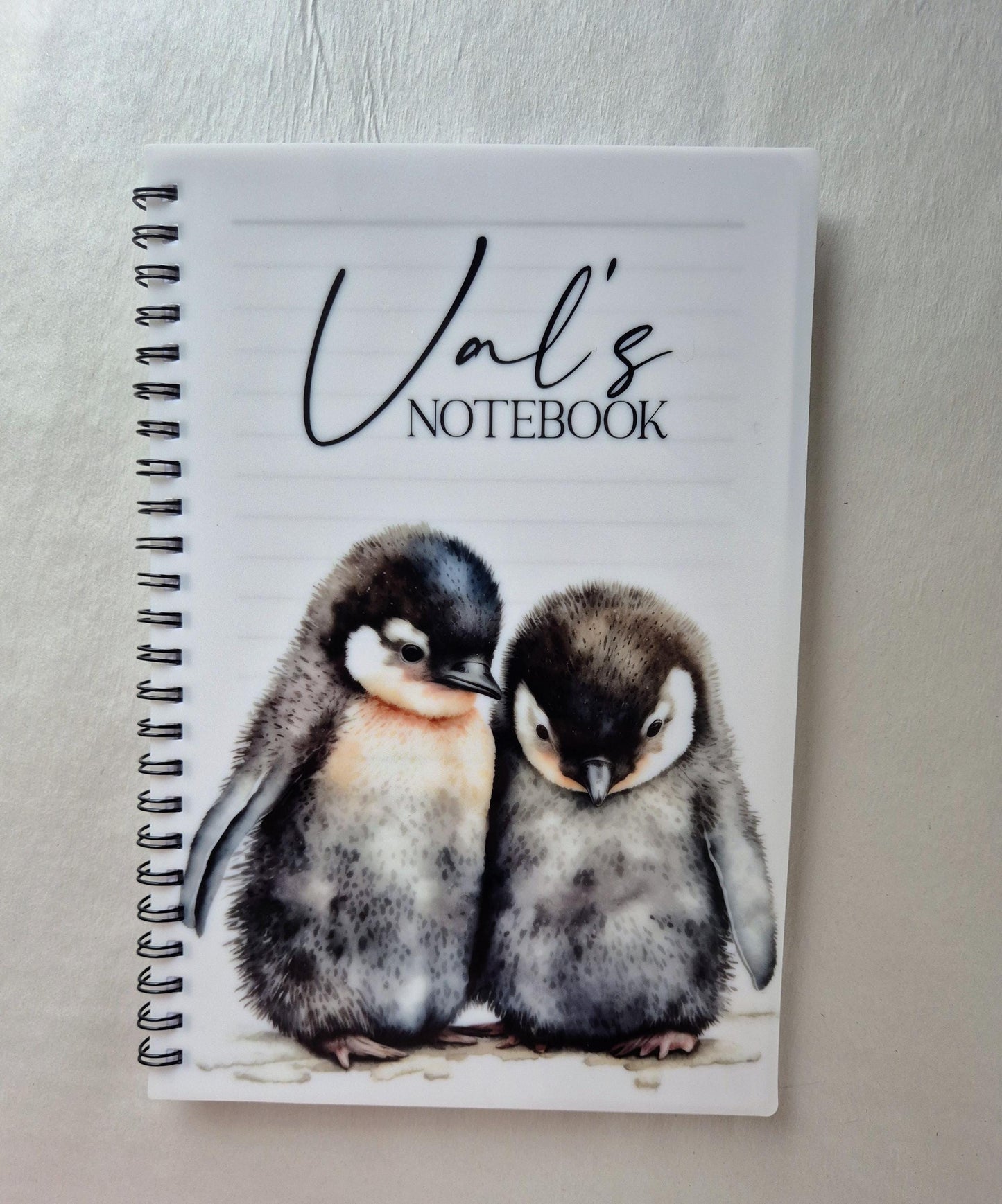 Personalised Penguin Notebook – Watercolour A4/A5 Journal - Gift for Penguin Lover