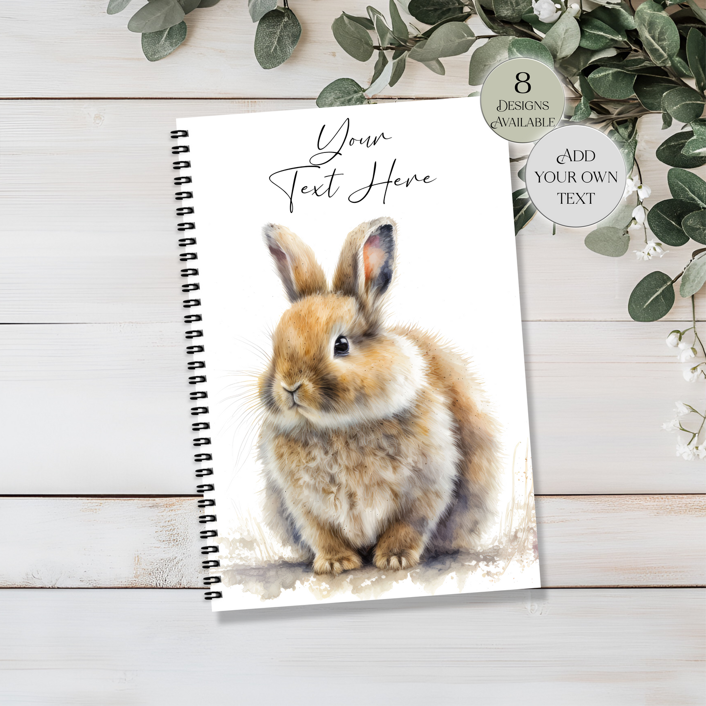 Personalised Bunny Notebook | A4 & A5 Rabbit Journal | Lined Notepad | Stationery Gift for Animal Lovers