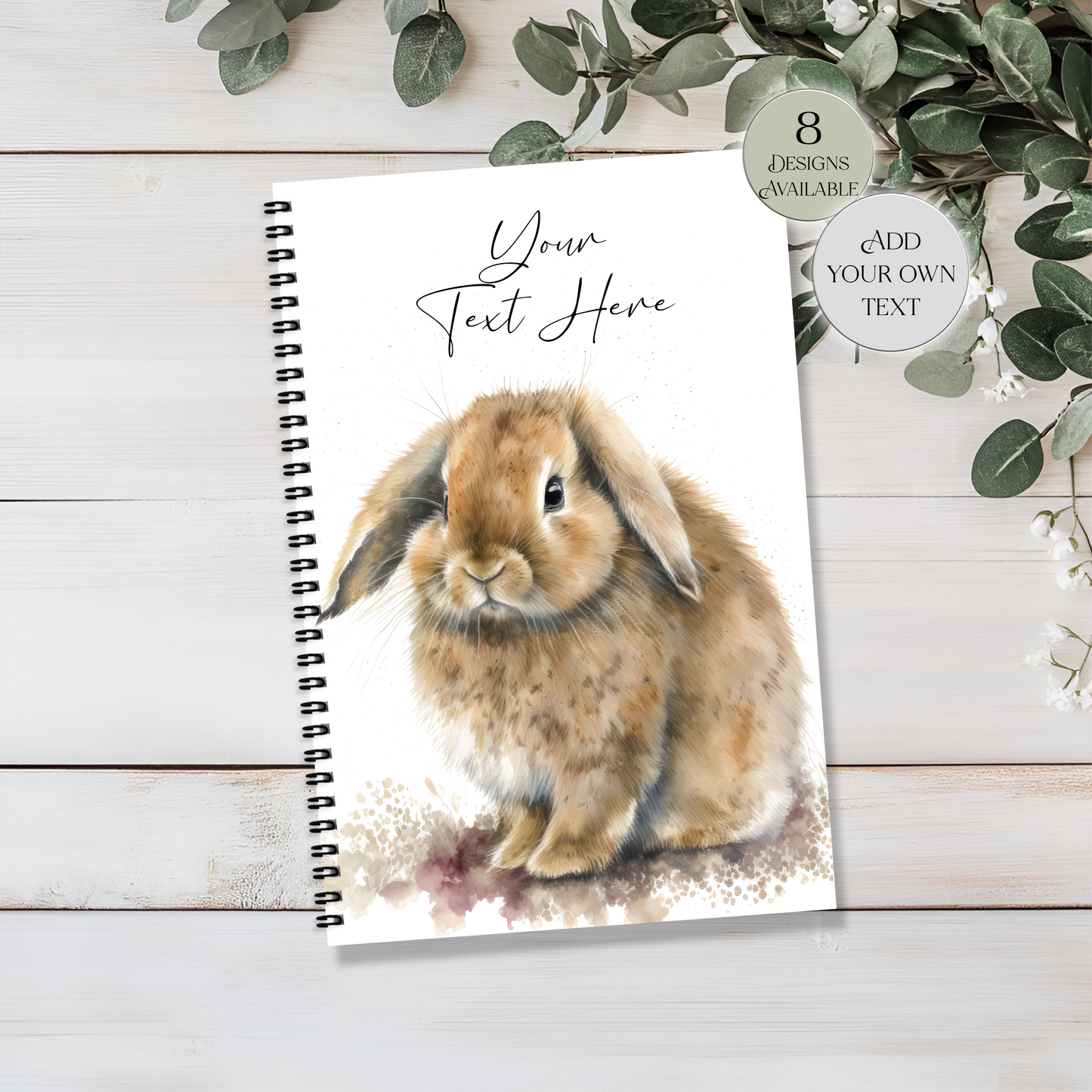 Personalised Bunny Notebook | A4 & A5 Rabbit Journal | Lined Notepad | Stationery Gift for Animal Lovers
