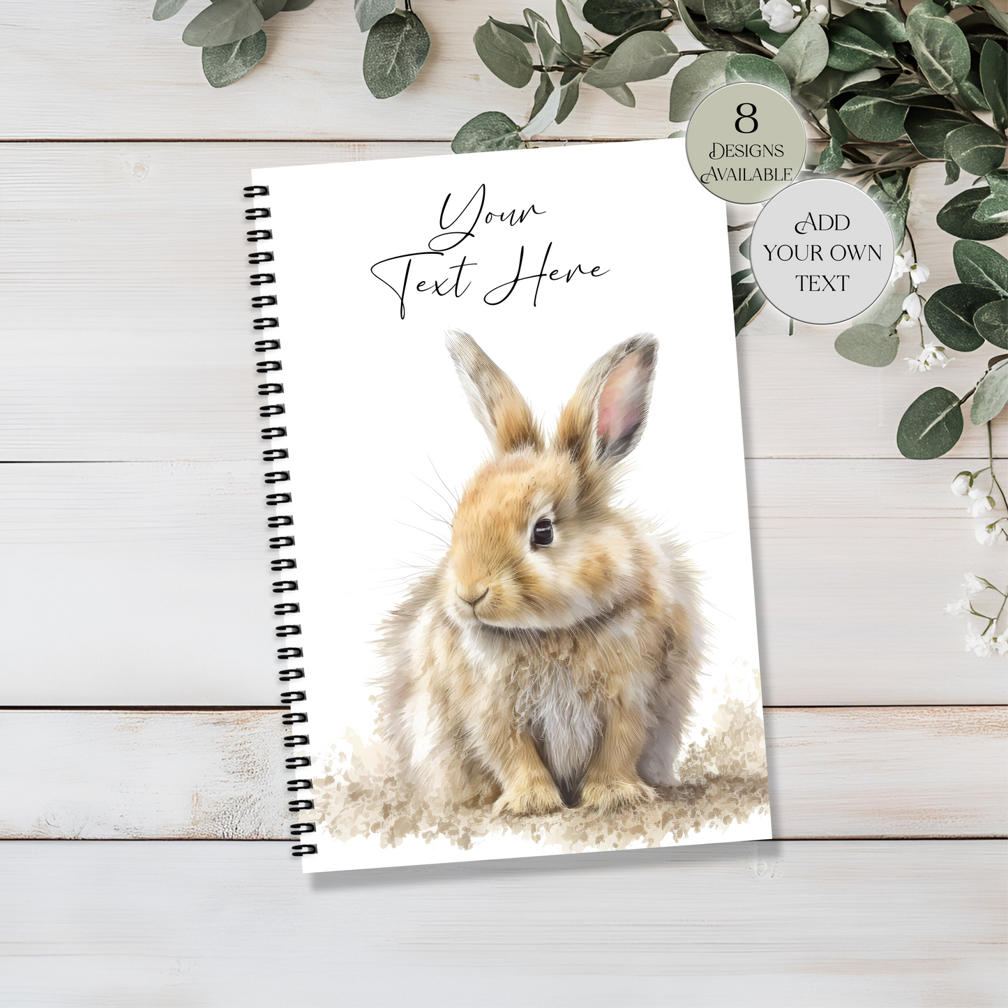 Personalised Bunny Notebook | A4 & A5 Rabbit Journal | Lined Notepad | Stationery Gift for Animal Lovers