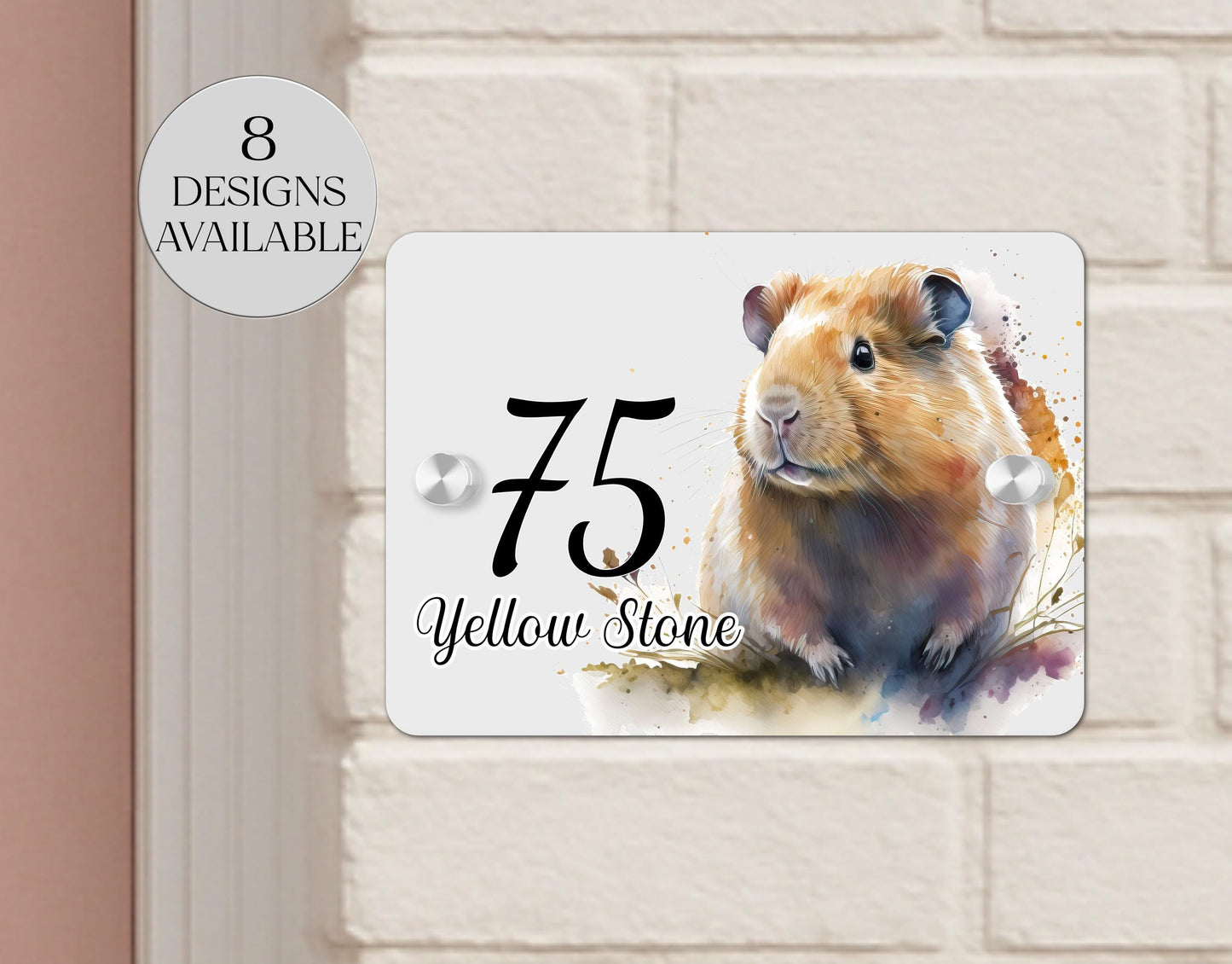 Personalised Guinea Pig Acrylic House Sign | Custom House Number Plaque | New Home Gift