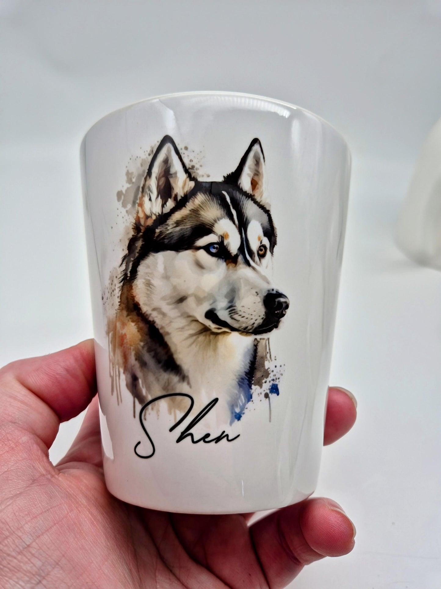 Personalised Siberian Husky Plant Pot – Pen Holder & Brush Organiser | Husky Lover Gift