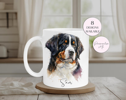 Personalised Bernese Mountain Dog Mug & Coaster Set | Dog Lover Gift