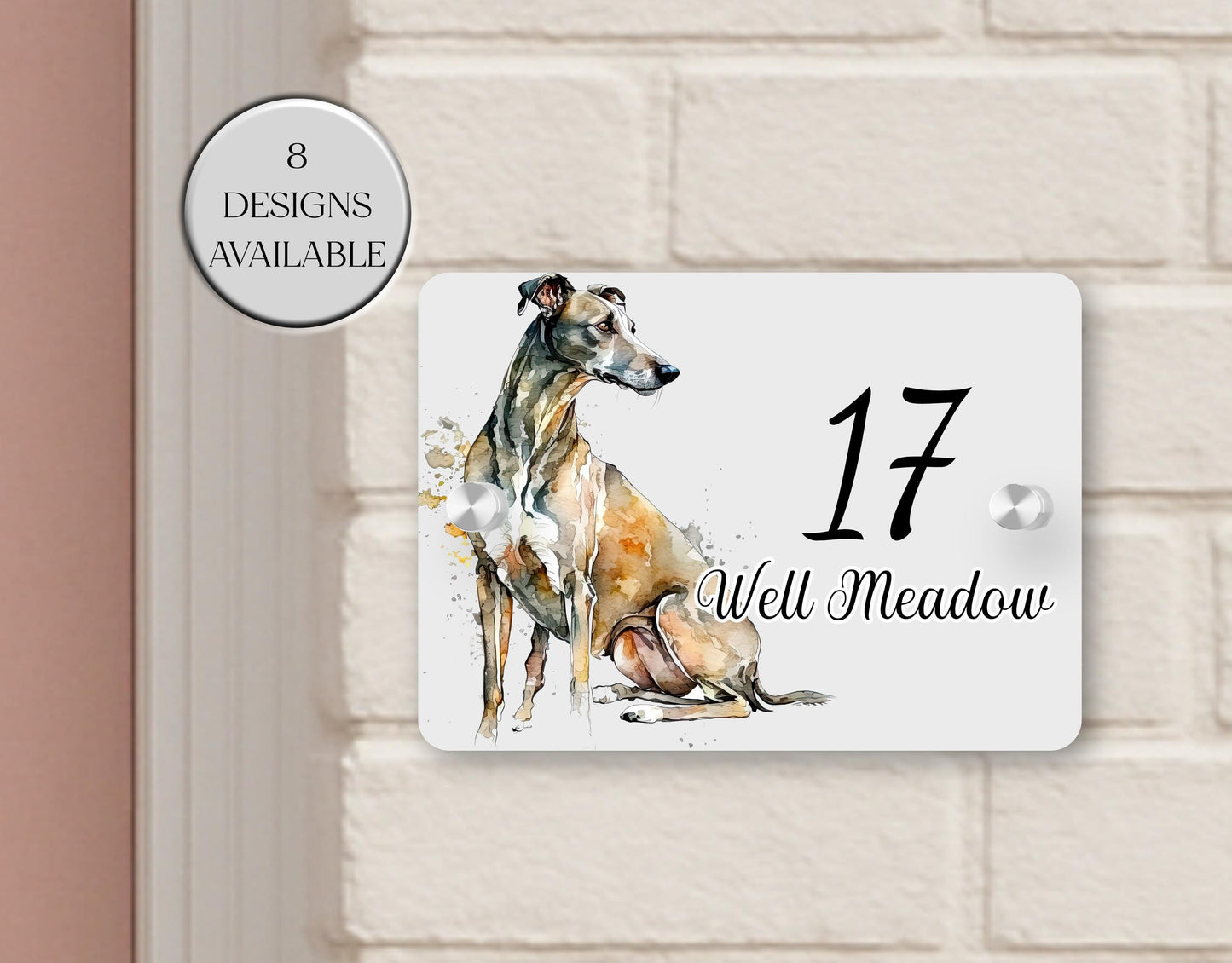 Personalised Greyhound House Sign | Acrylic Gate Plaque | New Home Gift