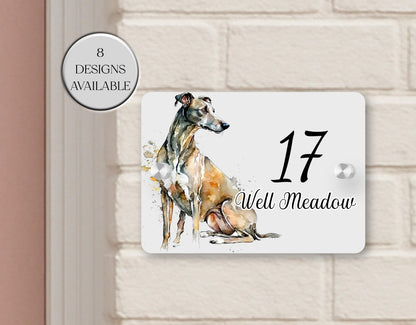 Personalised Greyhound House Sign | Acrylic Gate Plaque | New Home Gift