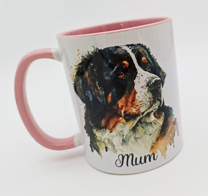 Personalised Bernese Mountain Dog Mug & Coaster Set | Dog Lover Gift