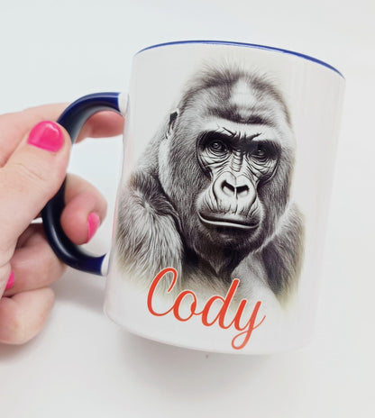 Personalised Monkey & Gorilla Mug & Coaster Set | Animal Lover Gift