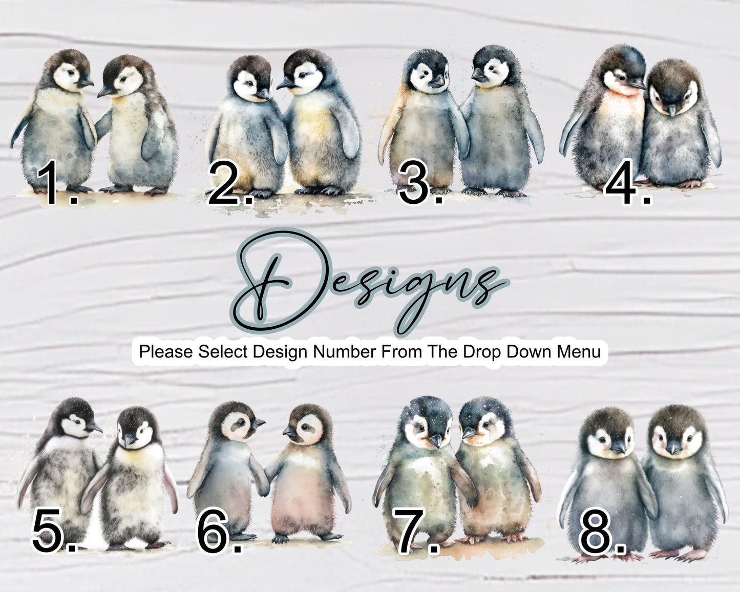 Personalised Watercolour Penguin Makeup Bag | Custom Cosmetic Pouch | Penguin Lover Gift