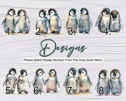 Personalised Watercolour Penguin Makeup Bag | Custom Cosmetic Pouch | Penguin Lover Gift