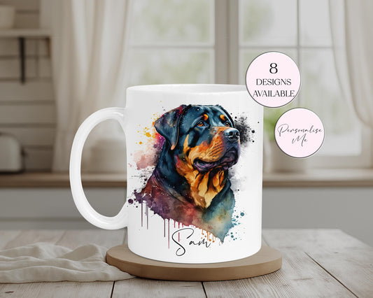 Personalised Rottweiler Mug – Custom Dog Lover Gift | With Matching Coaster Option