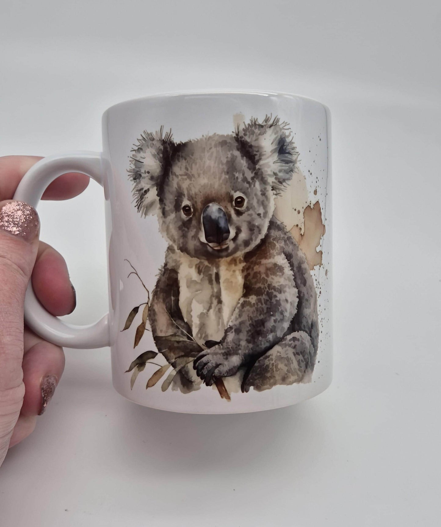 Personalised Koala Bear Mug & Coaster Set – Watercolour Animal Gift