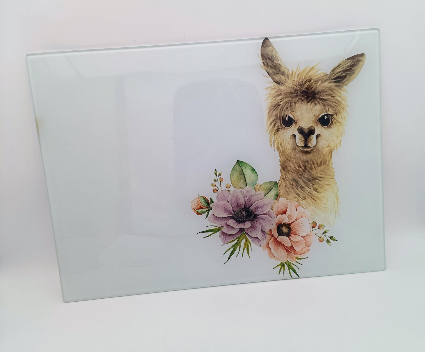 Personalised Llama Glass Chopping Board | A3 or A4 | Llama Lover Gift
