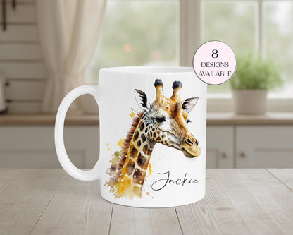 Personalised Giraffe Mug & Coaster Set – Custom Animal Gift