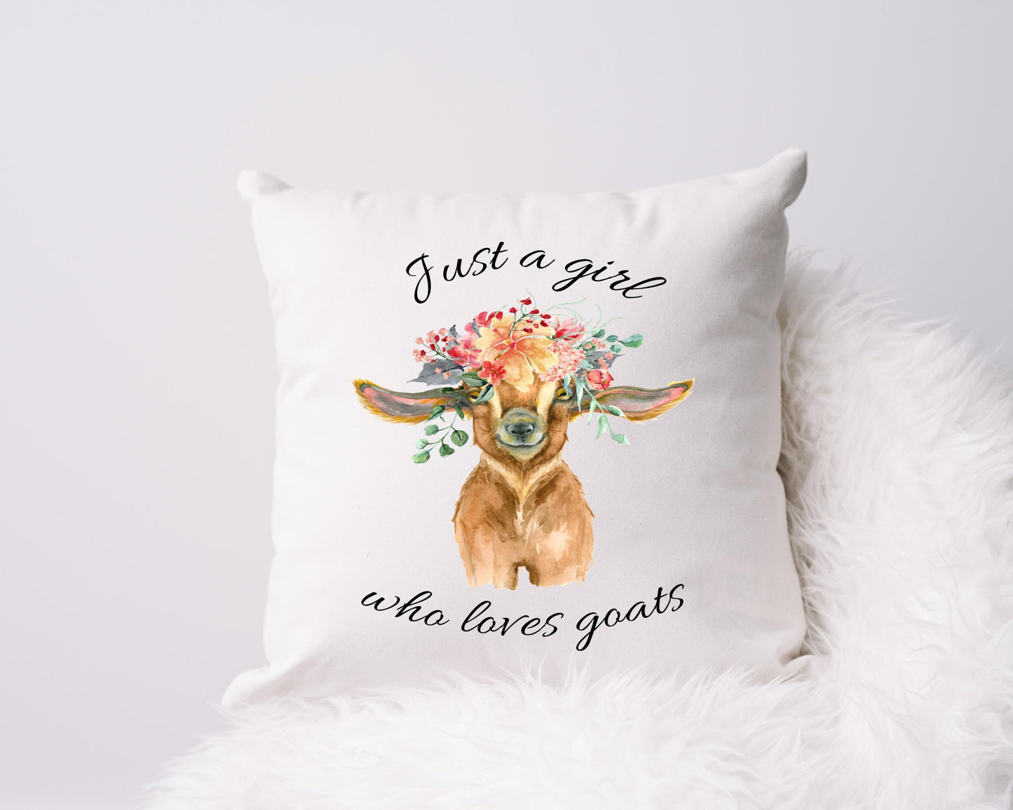 Personalised Goat Cushion | Farm Animal Throw Pillow | Gift for Goat Lovers