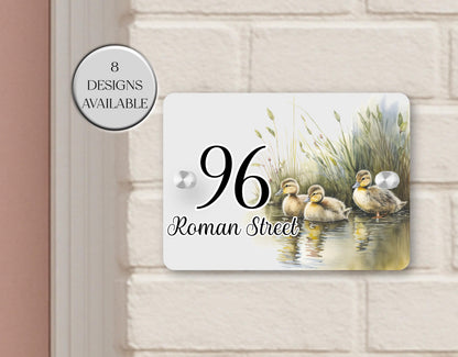 Personalised Watercolour Duck House Sign | Acrylic Gate Plaque | New Home Gift