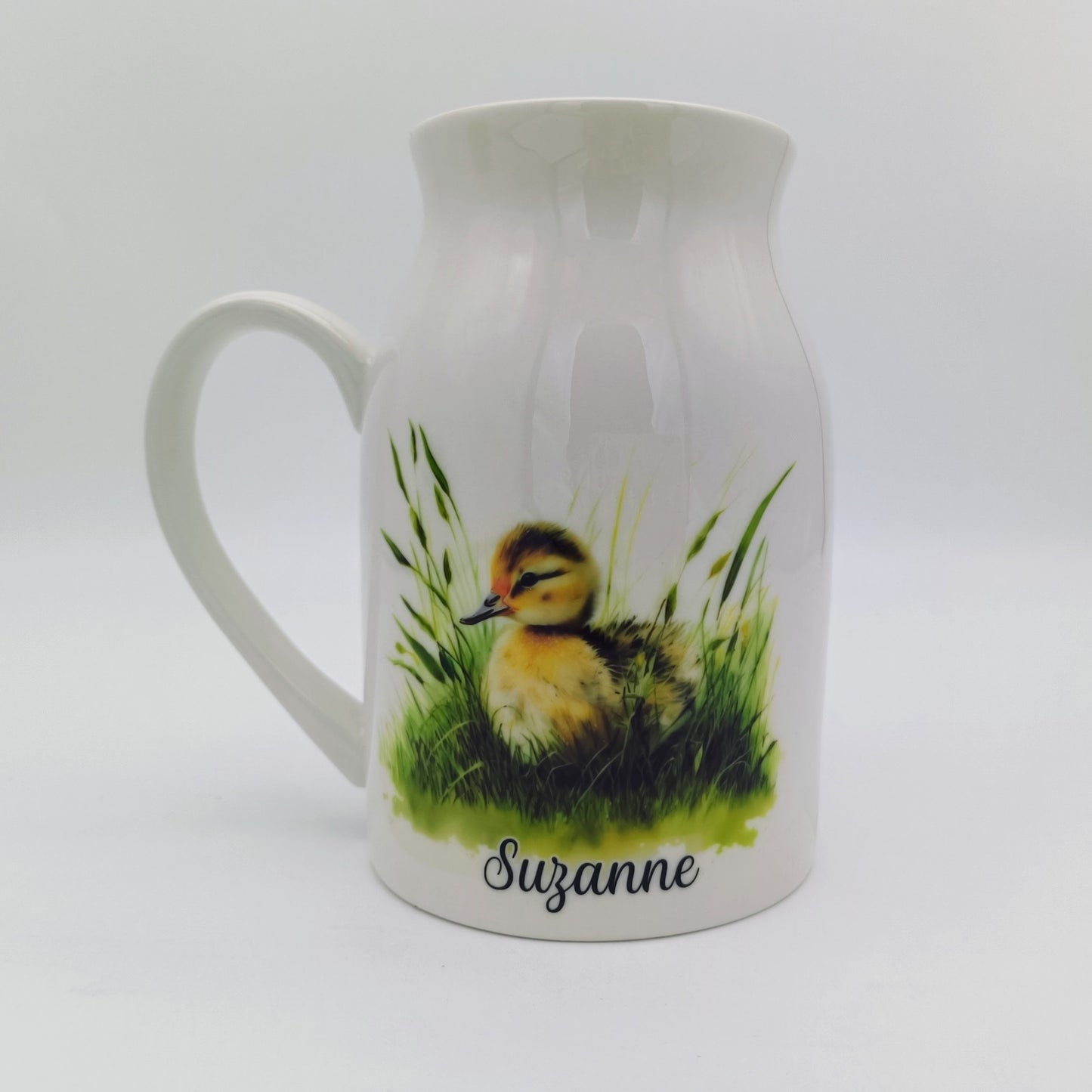 Personalised Watercolour Duckling Milk Jug | Flower Vase | Duck Lover Gift