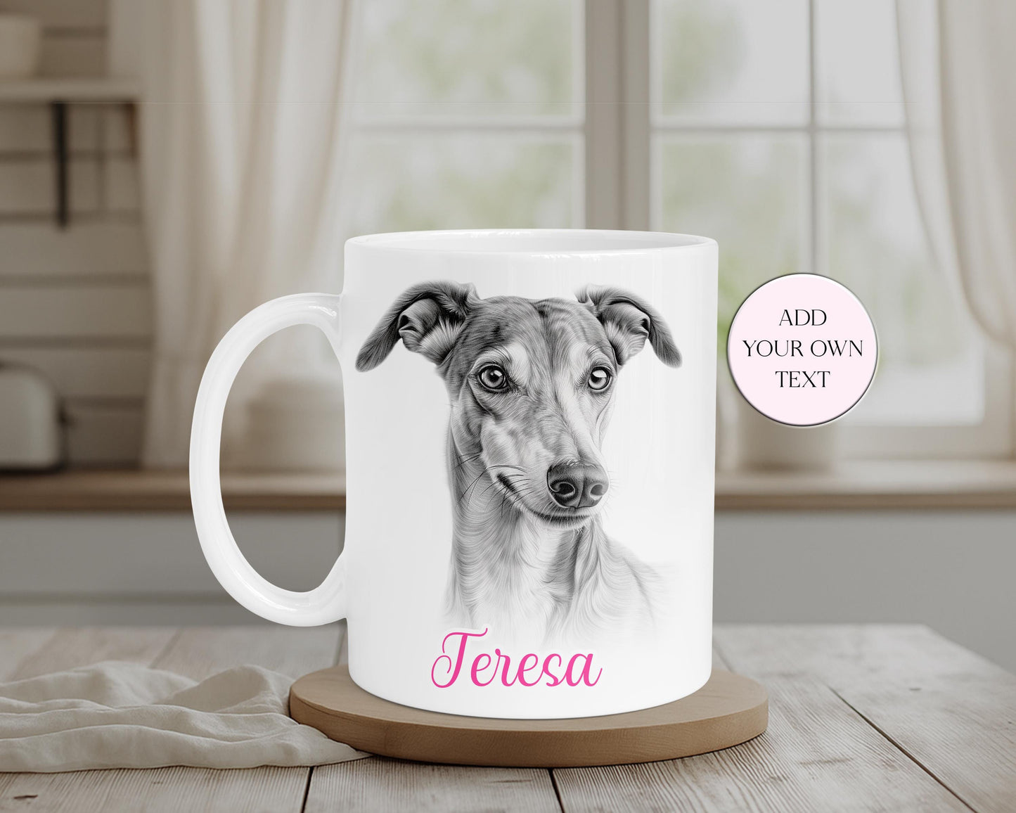 Personalised Greyhound Mug & Coaster Set | Dog Lover Gift