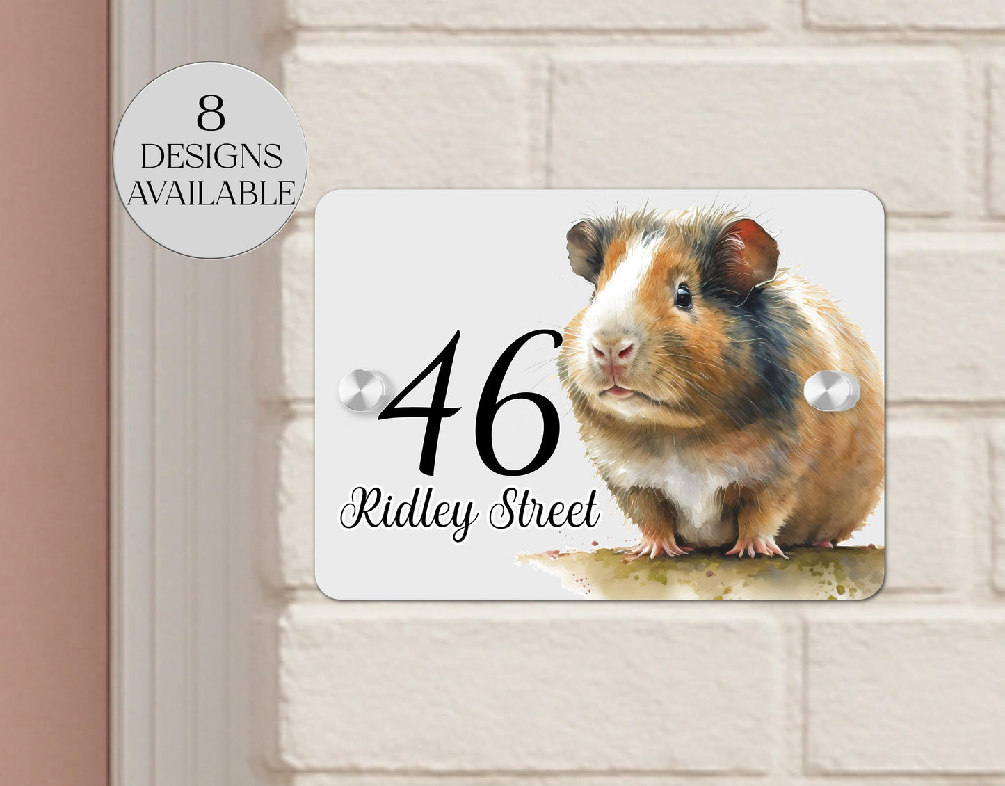 Personalised Guinea Pig Acrylic House Sign | Custom House Number Plaque | New Home Gift