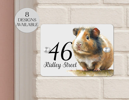 Personalised Guinea Pig Acrylic House Sign | Custom House Number Plaque | New Home Gift