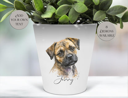 Personalised Border Terrier Plant Pot – Dog Lover Gift & Pen Holder