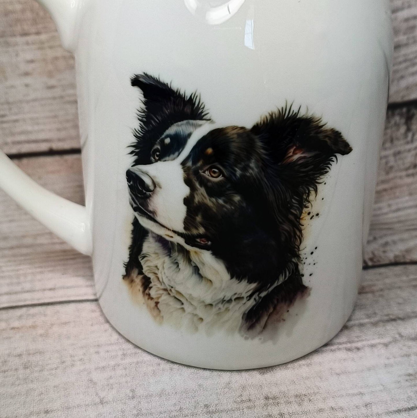 Personalised Watercolour Border Collie Milk Jug – Dog Lover Gift & Flower Vase