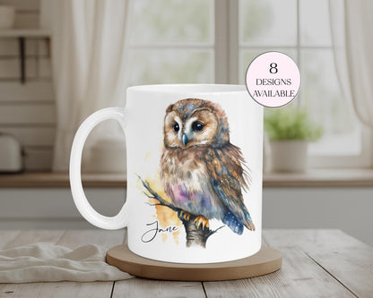 Personalised Owl Mug & Coaster Set – Custom Owl Lover Gift