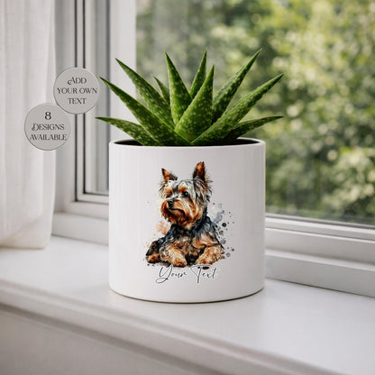 Personalised Yorkshire Terrier Plant Pot – Yorkie Dog Lover Gift & Pet Memorial