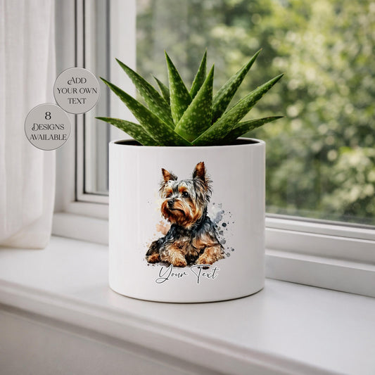 Personalised Yorkshire Terrier Plant Pot – Yorkie Dog Lover Gift & Pet Memorial