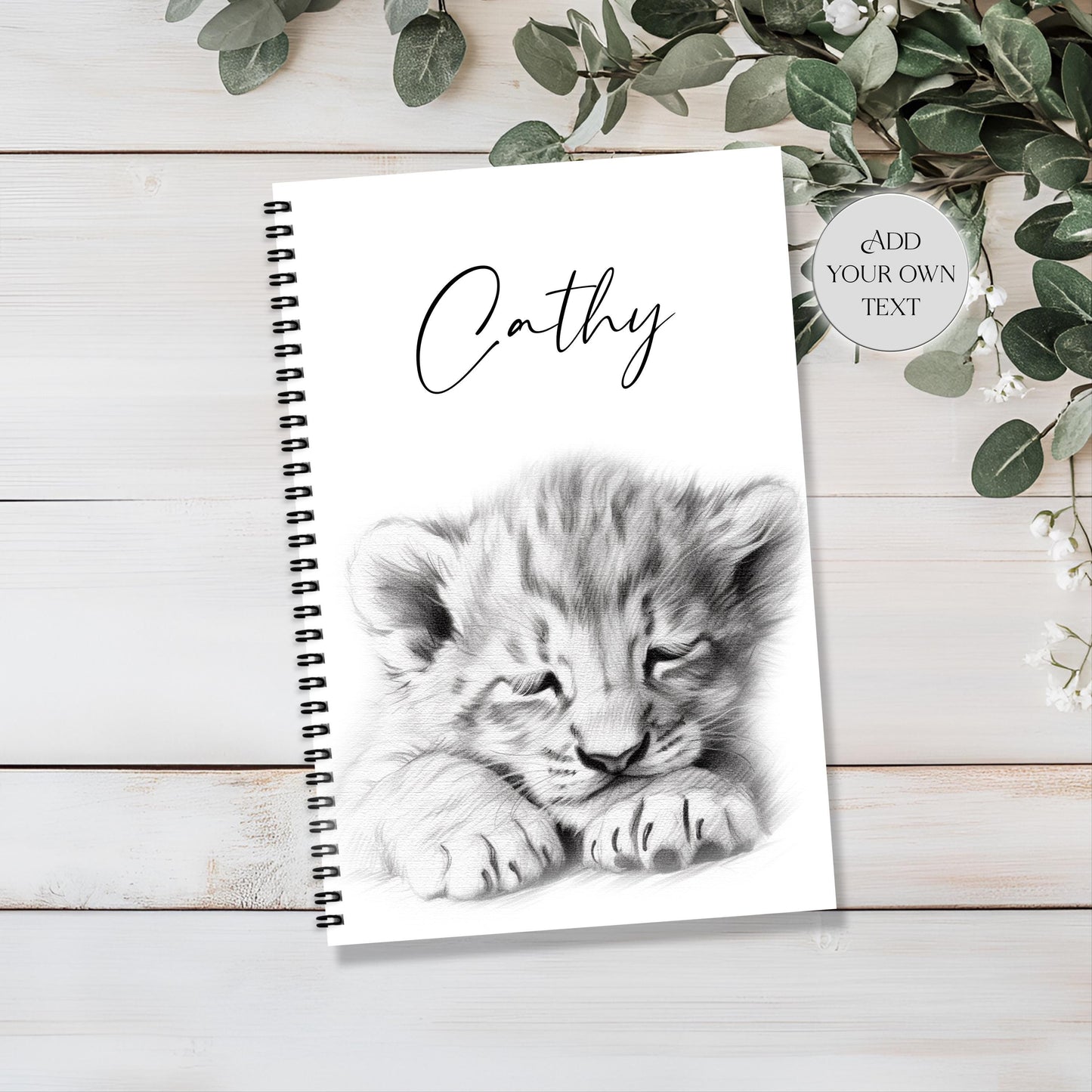 Personalised Lion Notebook | Lion Cub Notepad | A5 or A4