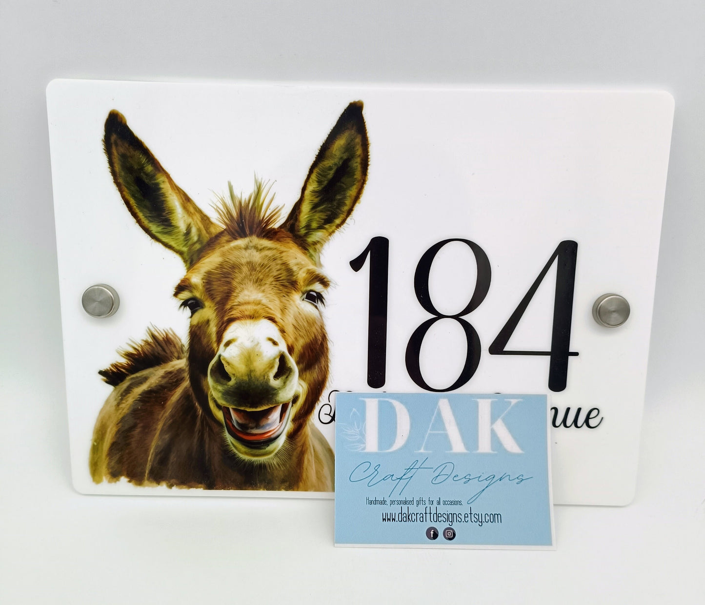 Personalised Watercolour Donkey House Sign | Acrylic Gate Plaque | New Home Gift