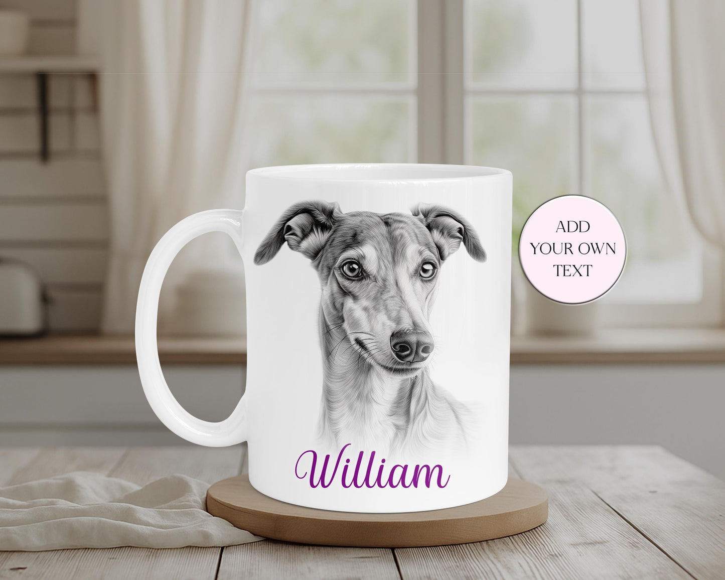 Personalised Greyhound Mug & Coaster Set | Dog Lover Gift