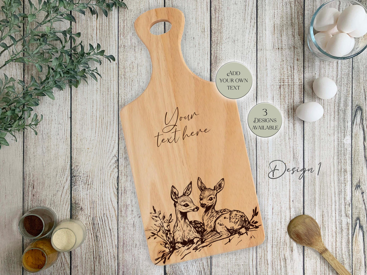 Personalised Deer Chopping Board | Engraved Wooden Serving Board | Deer Gift