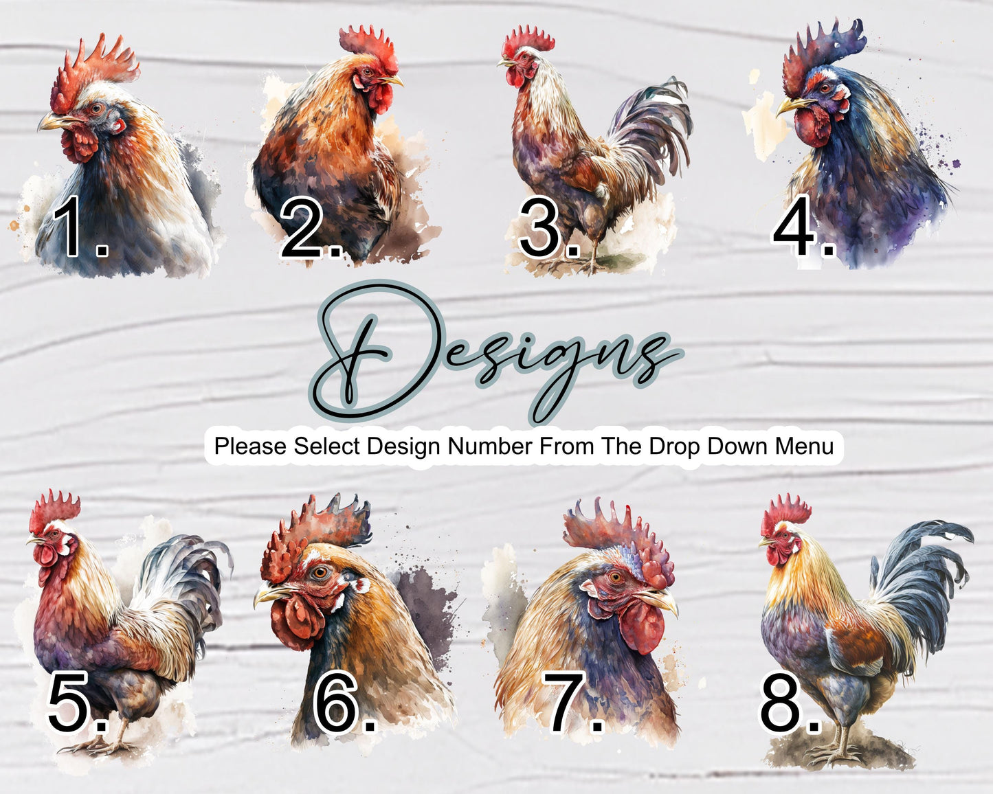 Personalised Cockerel Milk Jug – Watercolour Rooster Ceramic Flower Vase