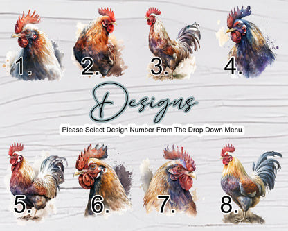 Personalised Cockerel Milk Jug – Watercolour Rooster Ceramic Flower Vase